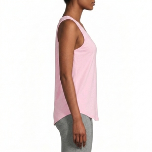 Loose Fit Sleeveless Tank <b>Top</b> Scoop Neck Curved Hem Soft Jersey Casual Active Wear Breathable Custom OEM Wholesale Manufacturer - Product Image 3
