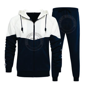 Survêtement en polyester et coton de qualité supérieure, matière respirante et lisse, idéal pour la salle de sport, l'entraînement, la course à pied, les activités de plein air et le confort quotidien - Product Image 1