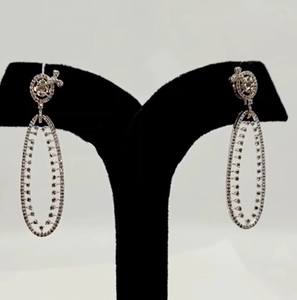 Pendientes Colgantes de Diamantes Certificados IGI de 2.33 Ct en Oro Blanco con Rosa Vintage, Joyería Fina para Bodas y Fiestas, Proveedor Mayorista OEM - Product Image 4