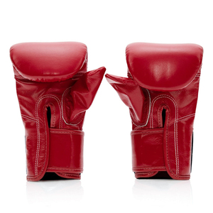 Gants d'entraînement de boxe Fairtex de haute qualité, couleur rouge, pour le kickboxing professionnel, 100% cuir véritable, logo personnalisé OEM - Product Image 4