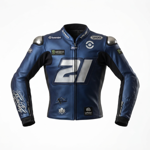 Men’s Cowhide Leather <b>Racing</b> <b>Jacket</b>/Chaqueta MotoCP Style CE Level 2 Armor Motorcycle Track Riding Protective Gear CE - Product Image 1