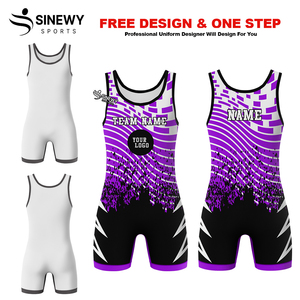 Combinaison de lutte personnalisée pour hommes avec logo d'équipe, en polyester/spandex, pour la lutte professionnelle - Product Image 6