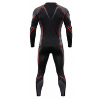Ensemble de survêtement de compression pour hommes à séchage rapide, comprenant un haut à manches longues et un legging extensible, idéal pour le sport, la gym et le fitness.