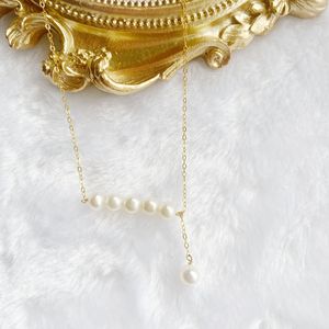 Freshwater <b>Pearl</b> <b>Necklace</b> S925 Pure Silver 14K <b>Gold</b>-Plated Elegant and Retro Style Natural Neck Decoration - Product Image 4
