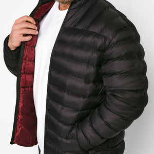 <b>Men's</b> Stylish Puffer <b>Jacket</b> with Stand Collar <b>Warm</b> Cotton Padded and Thick Zipper Best Quality Outdoor Canvas - Product Image 4