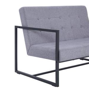 Canapé 2 places en tissu gris clair, élégant et confortable pour salon - Product Image 6