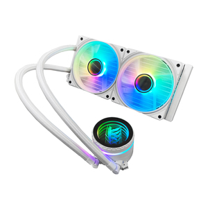 [KINGSMAN GAMING] White Dual PWM ARGB AIO Liquid CPU Cooler 240mm Fluid Bearing Low Noise - Product Image 1