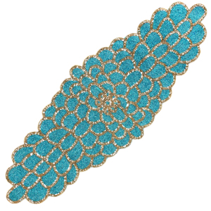 36" Glass Beaded Dining Table Runner High Quality Hand Beaded Work With Custom Floral Design Low Price Runners for Christmas - Product Image 1