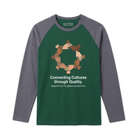Kaos Raglan Slim Fit Warna Solid Lengan Panjang Sporty Berkualitas Tinggi 100% Katun Jersey 230g Cepat Kering Bernapas untuk Pria