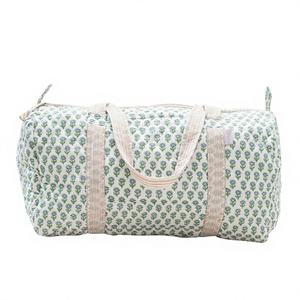Sac de voyage de luxe en coton imprimé au bloc pour femme, bagage à main, lavable, pour la plage, la nuit, le marché, le shopping, avec fermeture éclair, idéal comme cadeau - Product Image 3
