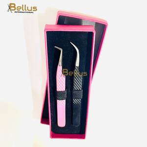 แหนบต่อขนตาแบบมืออาชีพ Bellus International ชุด 5 ชิ้น ปลายตรงเรียบ 45 90 องศา ทำจากสแตนเลสสตีล จับถนัดมือ - Product Image 4