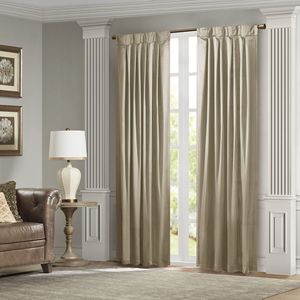 Only 1 Pleat Curtain Panel with <b>Tieback</b> Single Piece Valance and Curtain - Product Image 2