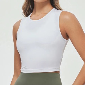 Haut court de sport pour femme de haute qualité, col rond doux, manches longues, coupe ajustée, compression, sexy, pour la gym - Product Image 3