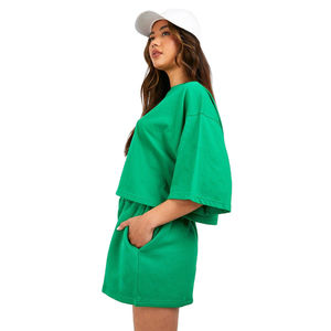 Nouvel ensemble sportif d'été pour femme, haut à manches courtes ample et short de jogging, personnalisable avec logo, léger et respirant – Vente chaude - Product Image 6