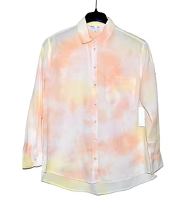 Blusa Elegante y Versátil de Manga Larga con Solapa para Mujer, Nueva Tendencia, Estampado de Acuarela, para Primavera - Product Image 2