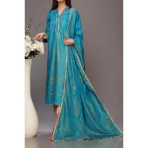 Ensemble 2PC chemise jacquard et Dupatta PS2122 pour robes de cocktail - Product Image 3