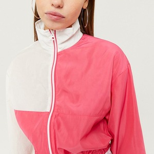 Veste sportive pour femme à blocs de couleur, manches longues, col montant, fermeture éclair, respirante, en polyester, style printemps-été - Product Image 6