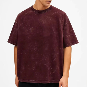 Camiseta Vintage para Hombre, Oversize, de Corte Holgado, Hombros Caídos, Manga Corta, Casual, de Algodón, Estilo Urbano - Product Image 1