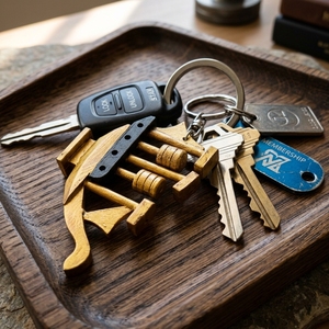 Handcrafted Indonesian Wooden Engine Cylinder Keychain Car Automotive Enthusiast Souvenir Key Ring Unique Promotional <b>Gift</b> - Product Image 5