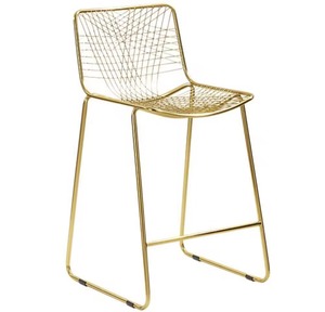 Tabouret et chaise populaires en velours vert émeraude avec cadre en fil doré, idéaux pour les bars et salons de boutique - Product Image 4
