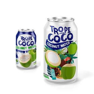 Tropicoco agua de coco orgánica Natural sabrosa 330mL lata de aluminio tendencia caliente bebida Vietnam embalaje a granel pulpa opción - Product Image 5