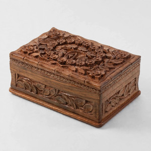 Caja de Joyería Rectangular de Madera con Incrustaciones Geométricas Azules, Estuche Decorativo para Almacenamiento - Product Image 3