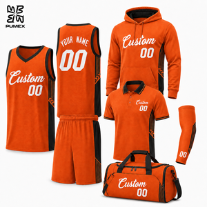 Ensemble de maillots de basket personnalisés en gros : débardeur, short, sweat à capuche, polo, sac de sport, uniforme d'équipe unisexe pour adulte, séchage rapide - Product Image 1