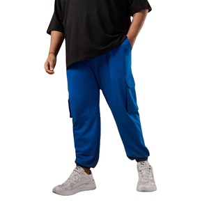 Jogging unisexe personnalisé avec logo, léger, décontracté, en coton et élasthanne, avec poches cargo surdimensionnées, taille haute, bas élastiqué, grandes tailles - Product Image 3