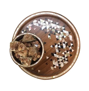 Plato de Madera y Nácar para Bodas, Diseño Atractivo, Alta Calidad, Tamaño Personalizado, Plato para Servir Frutas Secas - Product Image 2