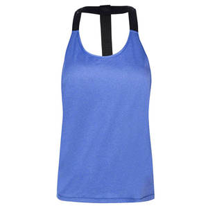 Camiseta sin mangas para mujer, azul marino, con espalda de encaje, cuello redondo, informal, sin mangas, de punto, mezcla de algodón y elastano, transpirable, personalizada - Product Image 5