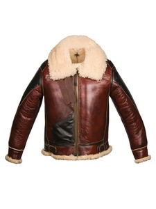 <b>Mens</b> B3 Brown Aviator <b>Shearling</b> <b>Jacket</b> - Product Image 1