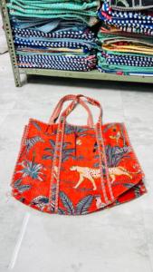 Sac fourre-tout personnalisé en velours imprimé bohème, motif animalier orange, sac de voyage et de shopping pour femmes, style toutes saisons - Product Image 3