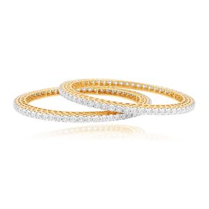 14K Yellow Gold Round Diamond Full Eternity Bangle - Product Image 3