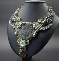 Collier de mariage brodé et perlé SAMI HANDICRAFTS SH-1544, style romantique, pour femme, vente en gros