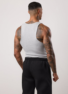 Custom Silk Screen Printing Men Quick Dry Ribbed <b>Vest</b> Athletic Singlet Workout Slim Man Active Gym Muscle Fit Ribbed Tank Top - Product Image 2