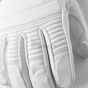 Guantes de Cuero Unisex Premium para Motociclismo, Forro Térmico de Felpa, Cuero Genuino, Protección para Motocross, Transpirables y de Secado Rápido - Product Image 3