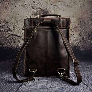 Tech-Ready <b>Waterproof</b> Leather <b>Backpack</b> Anti-Theft Vintage Laptop Rucksack Genuine Leather Case LBP-0341 - Product Image 2