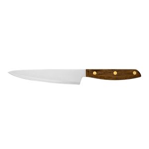 Cuchillos Multiusos Plateados con Mango de Madera Marrón, Hoja Recta con Punta Afilada y Remaches Metálicos para Cocina, Frutas y Verduras - Product Image 1