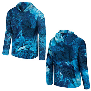 Chemise de pêche à manches longues pour homme, impression par transfert thermique, UPF 50, anti-UV, unie, 100% polyester, évacuation de l'humidité, vêtements d'extérieur - Product Image 1