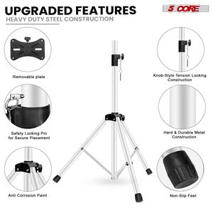 2 Soportes de Altavoz para DJ, Ajustables de 31-36 Pulgadas, Resistentes, Color Blanco, con Poste de 35 mm y Capacidad de 132 Libras, Incluye Bolsa - Product Image 5