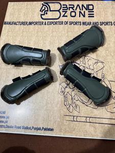 BRAND ZONE Equine Boots Patent Leather Horse Tendon Brushing Boots Splint Boots with 8MM Neoprean and Faux Fur <b>Equestrian</b> horse - Product Image 3