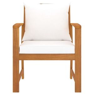 Set di 2 Sedie da Giardino in Crema e Legno - Product Image 2