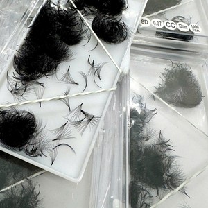 ขนตาปลอมแบบพัดสำเร็จรูป ต่อขนตาแบบวอลลุ่ม ให้ลุคธรรมชาติ ทำด้วยมือ VIETKINGLASH ขนสังเคราะห์  แบบ CC/DD/M/L  งอนสวย ฐานแหลม - Product Image 1