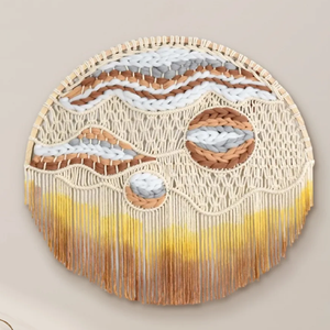 Hermosa Decoración de Pared de Macramé Vertical en Color Rosa Pálido, Diseño Contemporáneo, Lavable, Disponible a Precios de Mayoreo Rellena Paredes Grandes - Product Image 3