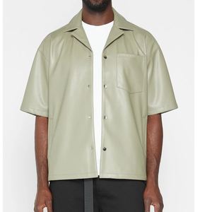 Chemises pour hommes, dernière mode, en cuir de qualité supérieure, boutonnées, coupe ample, vêtements décontractés, entièrement doublées, légères, élégantes, pour l'extérieur, hiver - Product Image 2