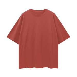 Camiseta Básica de Algodón de Lujo, Corte Holgado con Hombros Caídos, Personalizable con Logotipo, Marca Privada - Product Image 1