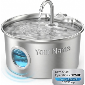 Fontaine à eau automatique en acier inoxydable de 2,6 L pour chats, distributeur d'eau électrique silencieux pour animaux de compagnie, fournitures pour petits animaux - Product Image 2