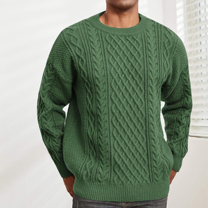 Premium Quality Customizable Men's Knitted Sweaters Anti-Wrinkle 100% Cotton Wholesale O-Neck Long Sleeve Men's Sweaters - Product Image 5
