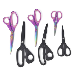 Ciseaux professionnels pour artisanat, ciseaux de bureau, ciseaux de tailleur, ciseaux faits à la main plaqués titane coloré, ciseaux de couture domestiques - Product Image 1