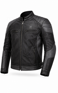 Blouson de moto en cuir épais |   Imprimé hivernal |   Noir Gris Bourgogne Vert Olive |   Fabricant OEM ODM |   Design haut de gamme - Product Image 3